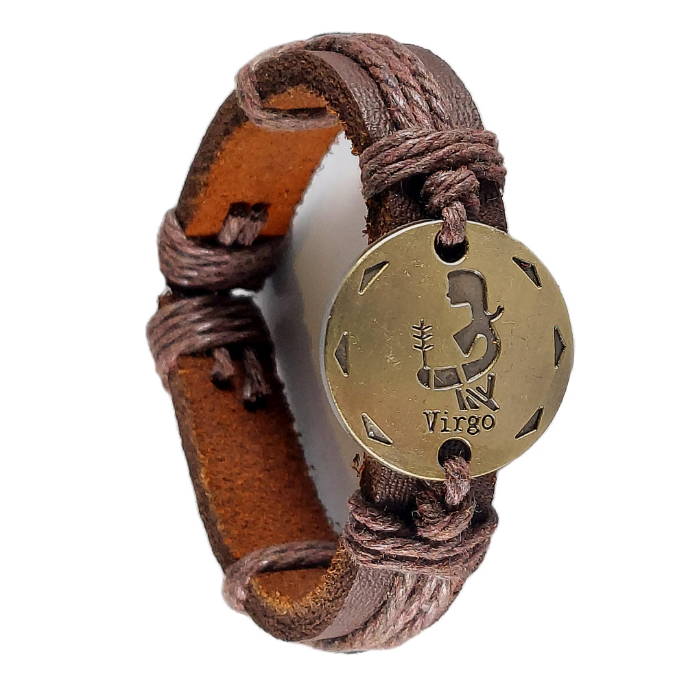 Leather zodiac bracelet - Virgo