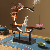 Classical LED backflow incense burner resin burner for aromatherapy, calming ambiance, and spiritual décor.