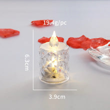 LED crystal decorative candle lights for bedroom ambiance, party décor, and elegant indoor lighting.