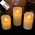 LED flameless pillar candles with moving wick for warm home décor, ambient lighting, and everyday use.