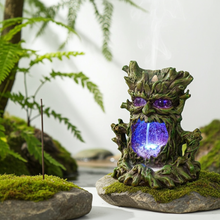 LED Tree Cave backflow incense burner with waterfall effect for aromatherapy, calming décor, and spiritual practice.