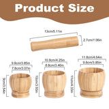 Leeseph Bamboo Mortar & Pestle Set bamboo mortar bowl and pestle for grinding spices, seeds, and dried herbs for cooking.