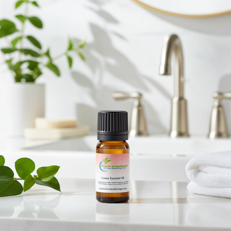 Lemon Essential Oil bottle for aromatherapy, diffuser blends, and home fragrance use.