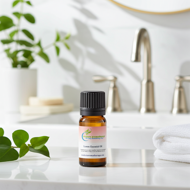 Lemon Essential Oil bottle for aromatherapy, diffuser blends, and home fragrance use.