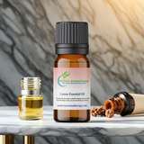 Lemon Essential Oil bottle for massage oil blends, relaxation routines, and aromatherapy use.