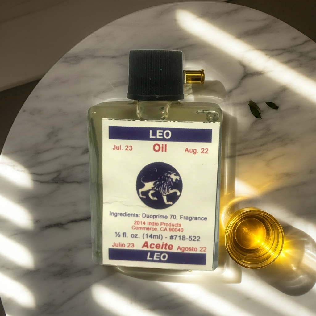 Leo Wish Oil bottle for manifestation, focused intention, and spiritual rituals.
