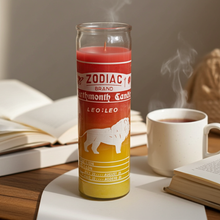Leo Zodiac 7 Day Candle devotional glass candle for horoscope rituals, meditation, and spiritual candle work.