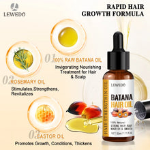 Lewedo Naturals Batana hair oil bottle for promoting healthier hair growth, moisturizing the scalp, and reducing hair breakage.