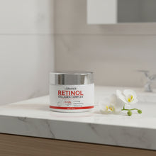 LGRAMER Retinol Lifting & Firming Face Cream jar with red and silver design on white background.