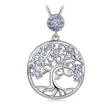 Life Tree Blue Spinel silver pendant necklace for everyday jewelry wear, gifting, and spiritual style.