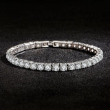 LiHong S925 cubic zirconia tennis bracelet sterling silver bracelet for formal outfits, gifting, and evening wear.