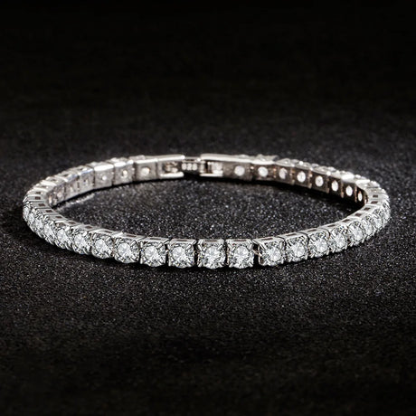 LiHong S925 cubic zirconia tennis bracelet sterling silver bracelet for formal outfits, gifting, and evening wear.