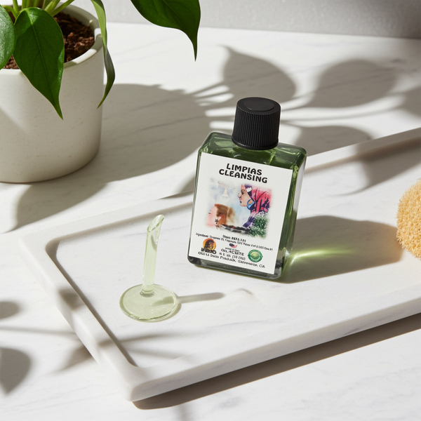 Limpias Cleansing Wish Oil bottle for spiritual cleansing, intention setting, and ritual use.