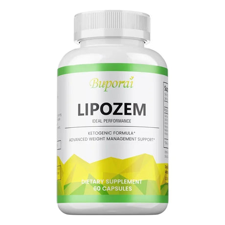 Lipozem wellness capsules bottle for digestive health, metabolism support, and long-term weight management routines.