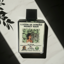 Lluvia De Dinero wish oil bottle for money drawing, wealth intention setting, and spiritual prosperity practice.