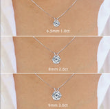 Lnngy classic moissanite solitaire necklace pendant for minimalist styling, date nights, and elegant daily use.