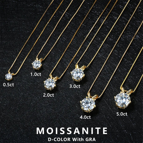 Lnngy moissanite solitaire pendant necklace for everyday wear, gifting, and elegant styling.