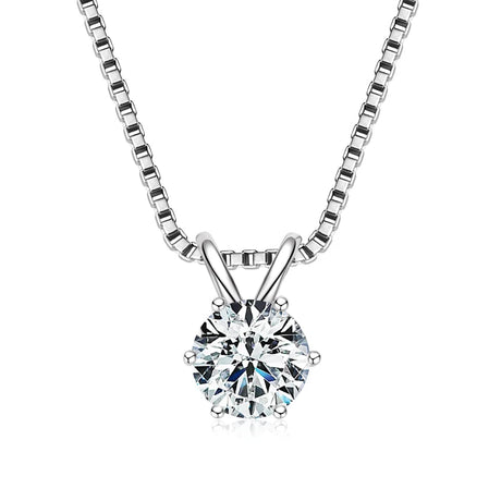 Lnngy moissanite stone solitaire pendant necklace for classic jewelry wear, special occasions, and everyday elegance.