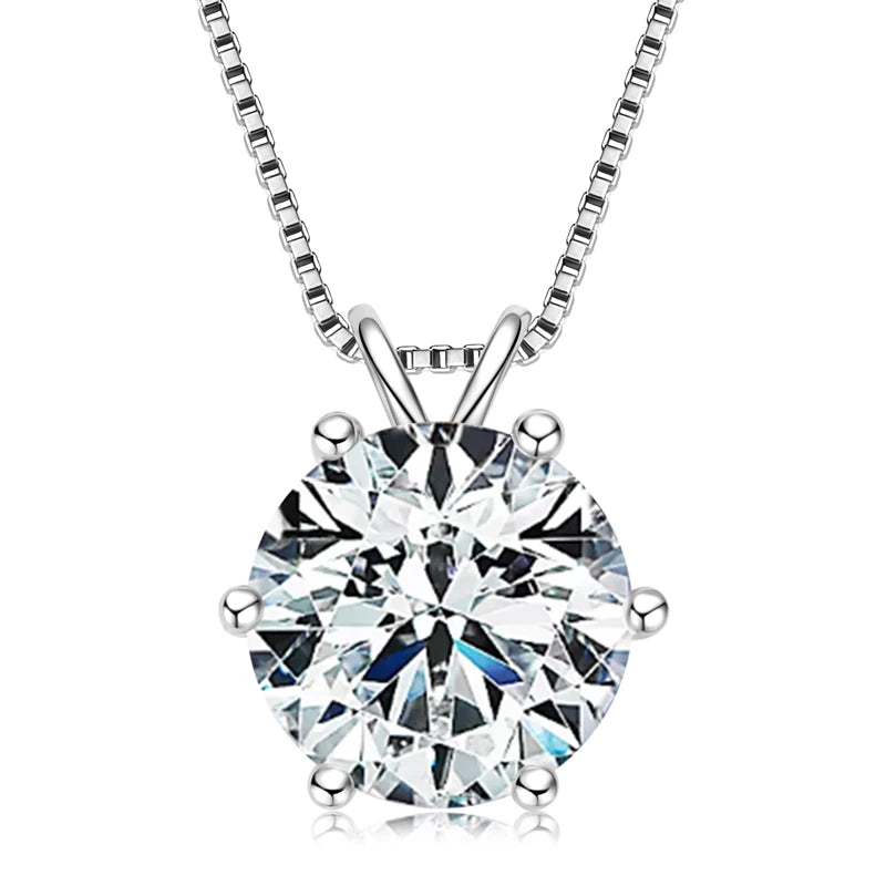 Lnngy timeless moissanite solitaire pendant necklace for anniversary presents, formal dressing, and everyday elegance.