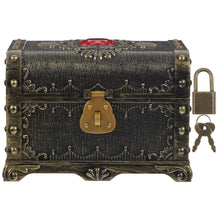 Lockable pirate treasure chest plastic storage box for organizing party favors, small gifts, and toy treasures.