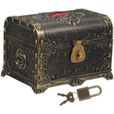 Lockable vintage plastic treasure chest storage box for organizing keepsakes, party favors, and small valuables.