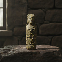 Loki volcanic stone statue front view