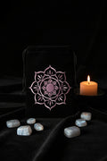 Lotus black velvet embroidered bag