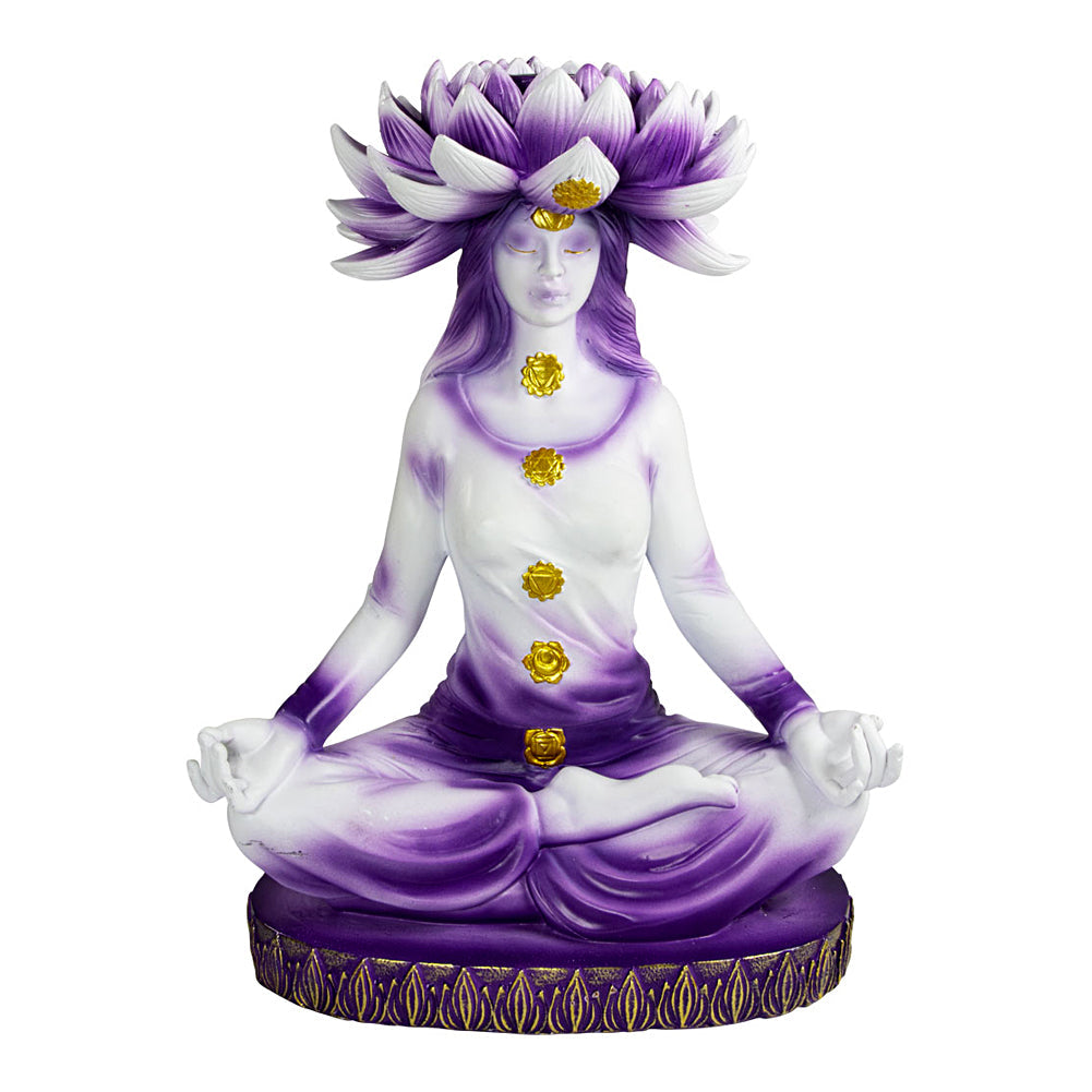 Lotus Chakra Goddess backflow incense burner front view