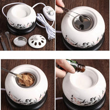 Lotus Ceramic Electric Incense Burner lotus-style ceramic burner for incense heating, yoga sessions, and peaceful atmosphere use.