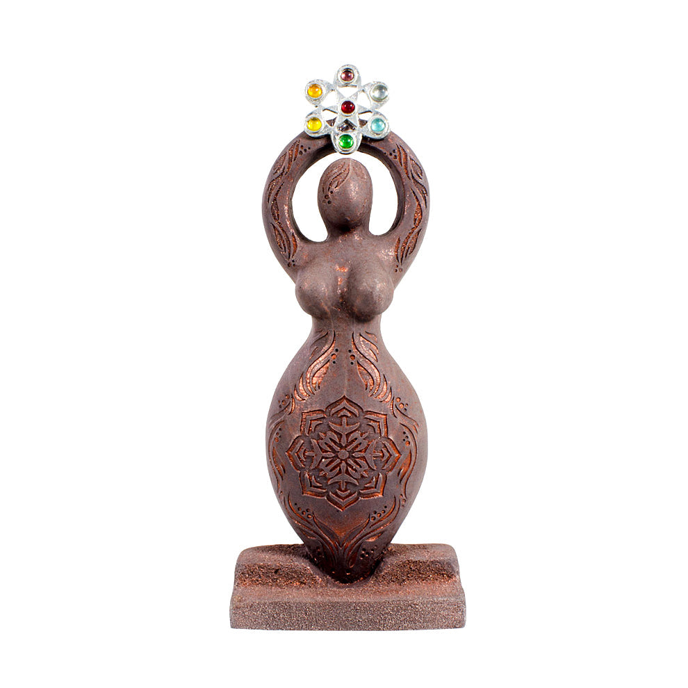 Lotus Goddess figurine in natural gypsum
