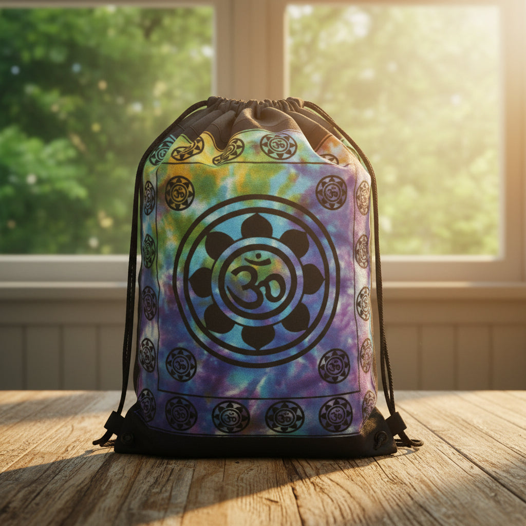 Lotus Om symbol backpack