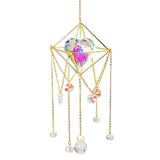 Love Heart Crystal Rainbow Suncatcher hanging crystal ornament for catching sunlight, creating rainbow prisms, and brightening home decor.