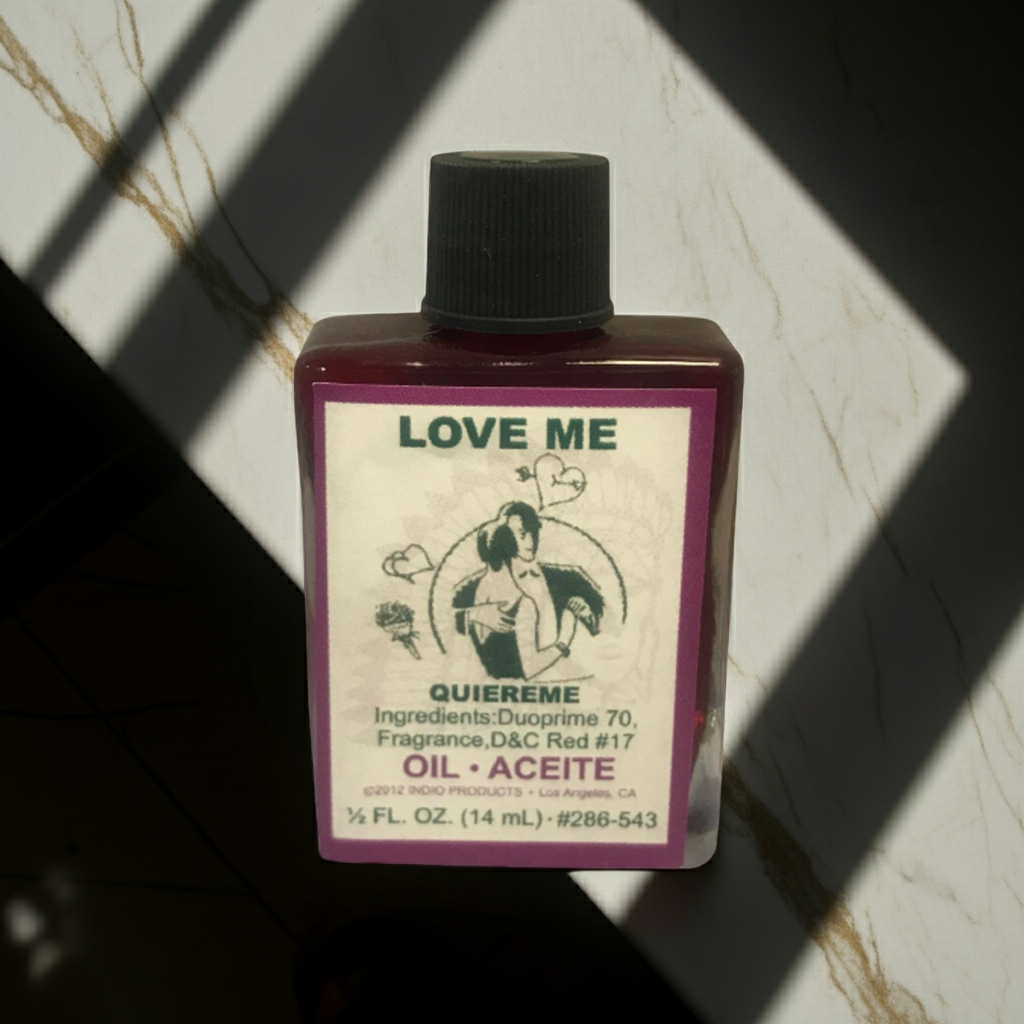 Love Me Wish Oil anointing oil bottle for romance rituals, partner attraction, and spiritual practice.