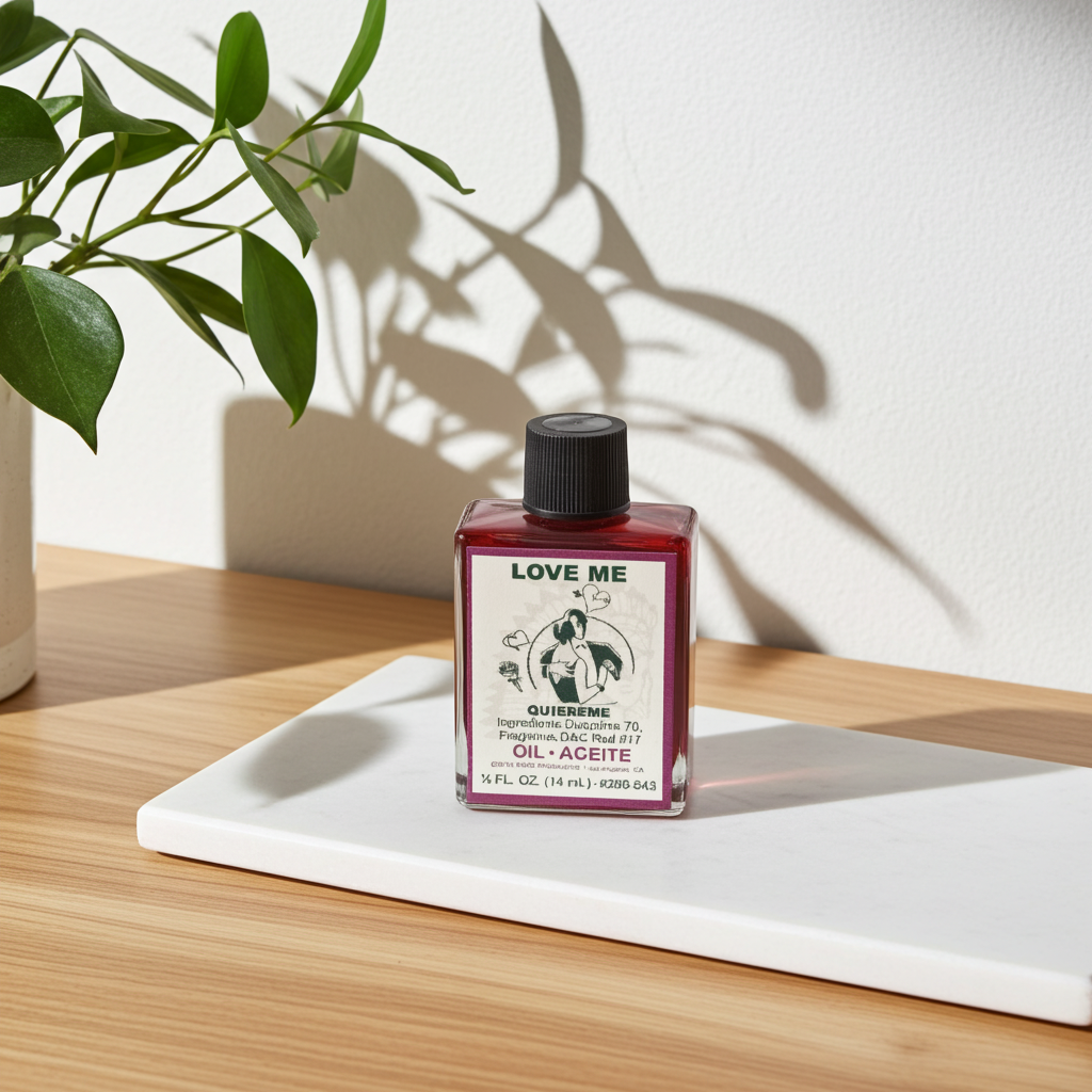 Love Me Wish Oil anointing oil bottle for love drawing, romantic rituals, and personal manifestation.