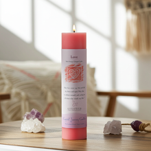 Love Reiki Herbal Pillar Candle herbal pillar candle for romantic intention setting, energy healing, and relationship rituals.