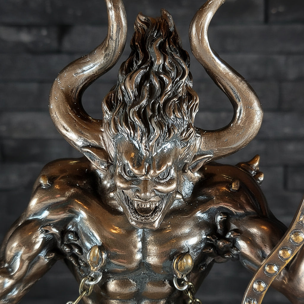 Lucifer statue side view