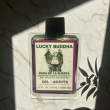 Lucky Buddha Wish Oil bottle for blessing, focused wishes, and daily spiritual work.