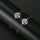 Stainless Steel Fortune Tree Charm Bracelet link bracelet for good luck styling, casual outfits, and thoughtful presents.
