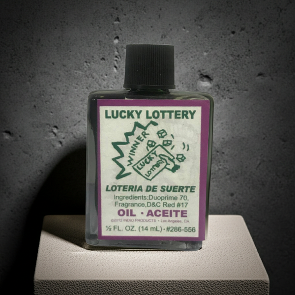 Lucky Lottery Wish Oil bottle for wish rituals, luck drawing practice, and prosperity-focused spiritual work.