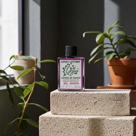 Lucky Lottery Wish Oil bottle for spiritual rituals, wish work, and luck-centered ceremonial practice.