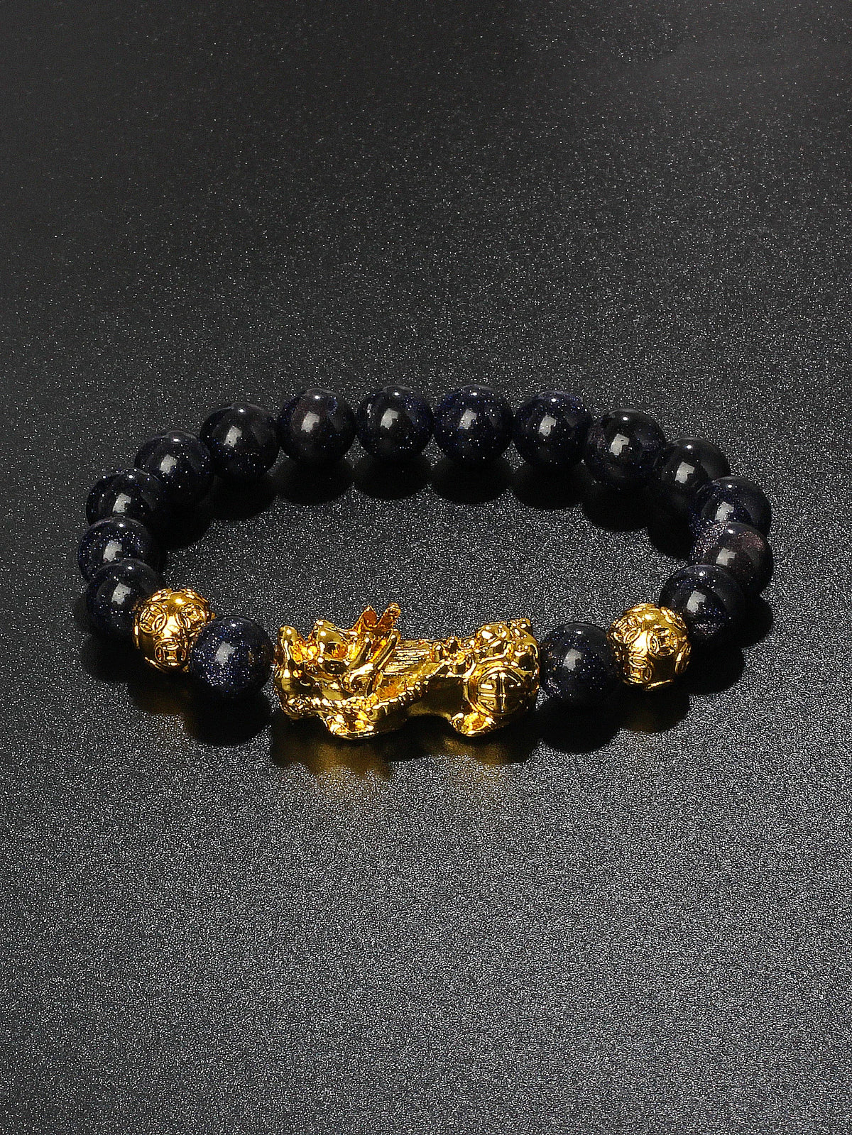 Lucky Pi Xiu Black Obsidian bracelet for prosperity intention, spiritual protection, and routine wear.
