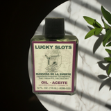 Lucky Slots Wish Oil bottle for slot machine luck, wish setting, and spiritual practice.