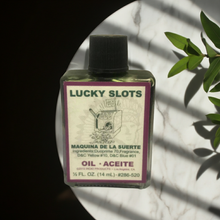Lucky Slots Wish Oil bottle for slot machine luck, wish setting, and spiritual practice.