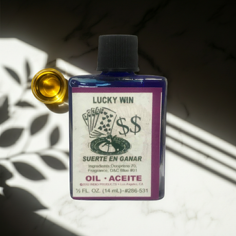 Lucky Win Wish Oil spiritual oil bottle for attracting luck, success, and wish fulfillment practice.