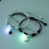 Luminous Couple Star & Heart Matching Bracelets set for couples to wear as matching relationship jewelry and everyday romantic accessories.