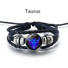 Luminous zodiac charm PU bracelet for casual wear, star sign fashion, and thoughtful gift giving.
