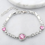Luxury Blue Heart Crystal Link Bracelet fashion bracelet for elegant styling, special occasion wear, and jewelry gifting.