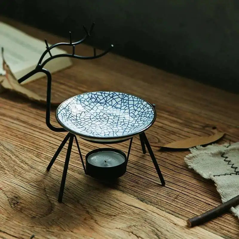 Luxury copper oil warmer tealight holder for aromatherapy, fragrance oil heating, and elegant room décor.