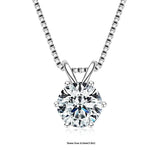 Luxury moissanite solitaire pendant in 925 sterling silver necklace for elegant daily wear, special occasion styling, and gift giving.