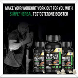 Maca Ginseng Testosterone Booster bottle for herbal energy support, daily vitality care, and supplement routine use.